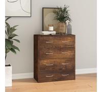 vidaXL Sideboard with 4 Drawers 60x30.5x71 cm Smoked Oak