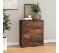 Vidaxl Sideboard With 4 Drawers 60X30.5X71 Cm Smoked Oak