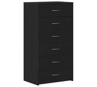 (black oak) vidaXL Sideboard with 6 Drawers Cabinet Cupboard Highboard Engineered Wood