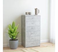 vidaXL Sideboard with 6 Drawers Concrete Grey Engineered Wood Storage Cabinet