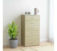 vidaXL Sideboard with 6 Drawers Sonoma Oak 50x34x96 cm Engineered Wood UK HOT