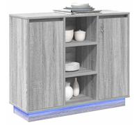 LED Sideboard with LED Strip Lights with Shelf Engineered Wood Modern vidaXL