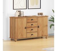 vidaXL Sideboard with Drawer ASKIM 133.5 x 40 x 79 cm Solid pine wood - Brown, Brown