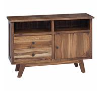 vidaXL Sideboard with Drawer Beige 100 x 30 x 68 cm Solid Teak Wood, Vintage Rec