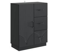 vidaXL Sideboard with Drawer Black 66 x 34.5 x 87 cm Engineered Wood