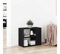 Sideboard Black Oak 60x30x50cm Engineered Wood Modern Storage with Drawer Shelf