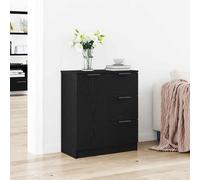 vidaXL Sideboard with Drawer Black Oak 60 x 30 x 70 cm Engineered Wood