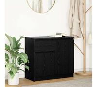 Sideboard 71x35x65cm Black Oak Engineered Wood 2 Doors 1 Drawer Storage Compact