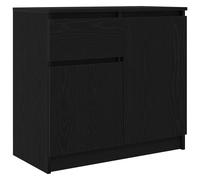 vidaXL Sideboard with Drawer Black Oak 71x35x65 cm Engineered Wood