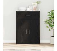 vidaXL Sideboard with Drawer Black oak 79 x 38 x 80 cm Engineered wood