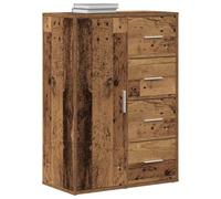 vidaXL Sideboard with Drawer Old wood 60 x 31 x 84 cm Engineered wood, Dining Room, Rustic Sideboard, Storage Unit, Indoor Organizer, Rectangular Cabinet, Adjustable Dresser for Home