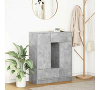 vidaXL Sideboard with Drawers and Doors Concrete Grey 73x31x90 cm