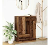 Sideboard Old Wood Engineered Wood 73x31x90 cm White 2 Doors 2 Drawers Slim Unit