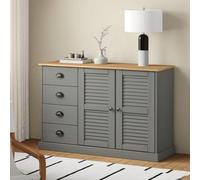 Vidaxl Sideboard With Drawers Vigo 113X40X75 Cm Grey Solid Wood Pine