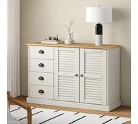 vidaXL Sideboard with Drawers VIGO 113x40x75 cm White Solid Wood Pine