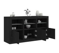 vidaXL Sideboard with LED Lights Black 123x37x67 cm UK