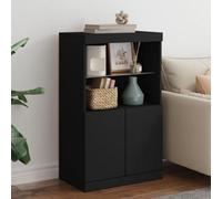 Vidaxl Sideboard With Led Lights Black 60.5X37X100 Cm
