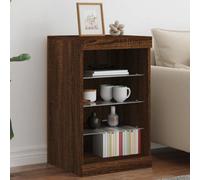 vidaXL Sideboard with LED Lights Brown Oak 41x37x67 cm UK
