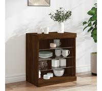 vidaXL Sideboard with LED Lights Brown Oak 60.5x37x67 cm