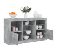 (concrete grey) vidaXL Sideboard with LED Lights Cupboard Highboard Storage Cabinet Sonoma Oak