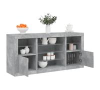 vidaXL Sideboard with LED Lights Concrete Grey 142.5x37x67 cm