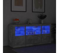 Vidaxl Sideboard With Led Lights Concrete Grey 142.5X37X67 Cm