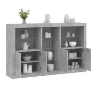 Vidaxl Sideboard With Led Lights Concrete Grey 162X37X100 Cm