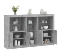 (concrete grey) vidaXL Sideboard with LED Lights Home Cupboard Side Cabinet Storage Highboard