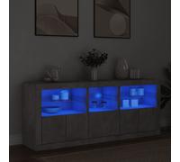 vidaXL Sideboard with LED Lights Concrete Grey 162x37x67 cm
