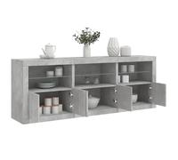 (concrete grey) vidaXL Sideboard with LED Lights Cupboard Highboard Storage Cabinet Black