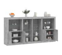 (concrete grey) vidaXL Sideboard with LED Lights Home Cupboard Side Cabinet Storage Highboard