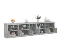 vidaXL Sideboard with LED Lights Concrete Grey 283x37x67 cm