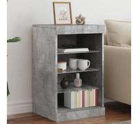 (concrete grey) vidaXL Sideboard with LED Lights Cupboard Highboard Storage Cabinet Smoked Oak