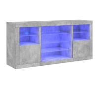vidaXL Sideboard with LED Lights Cupboard Highboard Side Cabinet Concrete Grey