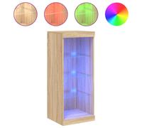 vidaXL Sideboard with LED Lights Cupboard Highboard Storage Cabinet Sonoma Oak