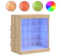 vidaXL Sideboard with LED Lights Cupboard Highboard Storage Cabinet Sonoma Oak