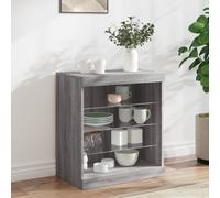 vidaXL Sideboard with LED Lights Cupboard Highboard Side Cabinet Grey Sonoma