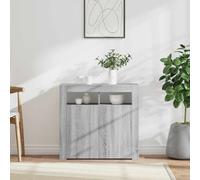 vidaXL Sideboard with LED Lights Grey Sonoma 80x35x75 cm