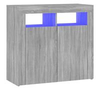 Vidaxl Sideboard With Led Lights Grey Sonoma 80X35X75 Cm