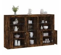 (smoked oak) vidaXL Sideboard with LED Lights Home Cupboard Side Cabinet Storage Highboard