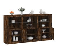vidaXL Sideboard with LED Lights Smoked Oak 181.5x37x100 cm