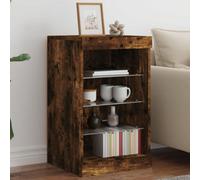 (smoked oak) vidaXL Sideboard with LED Lights Cupboard Highboard Storage Cabinet Smoked Oak