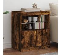 vidaXL Sideboard Highboard with LED Lights Smoked Oak 60x37x67 cm