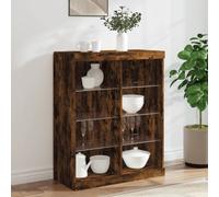 vidaXL Sideboard with LED Lights Smoked Oak 81x37x100 cm