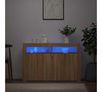 vidaXL Sideboard with LED Lights Sonoma Oak 115.5x30x75 cm