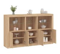 vidaXL Sideboard with LED Lights Sonoma Oak 162x37x100 cm