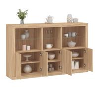 Vidaxl Sideboard With Led Lights Sonoma Oak 162X37X100 Cm