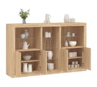 (sonoma oak) vidaXL Sideboard with LED Lights Home Cupboard Side Cabinet Storage Highboard