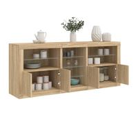 vidaXL Sideboard with LED Lights Sonoma Oak 162x37x67 cm
