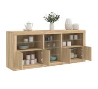 Vidaxl Sideboard With Led Lights Sonoma Oak 162X37X67 Cm